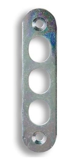 Protiplech K 125 rovný se třemi otvory bílý zinek (K106) - Vložky,zámky,klíče,frézky Zámky zadlabací, přísl. Protiplechy k zámkům